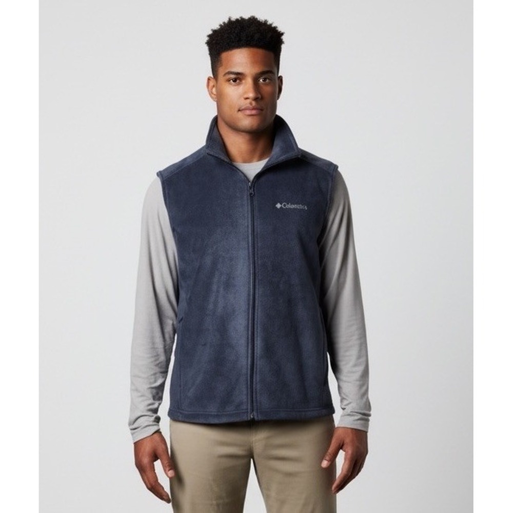 Columbia Boys' XL 18/20 Steens Mountain Fleece Vest Navy Blue Full‎ Zip Outdoors